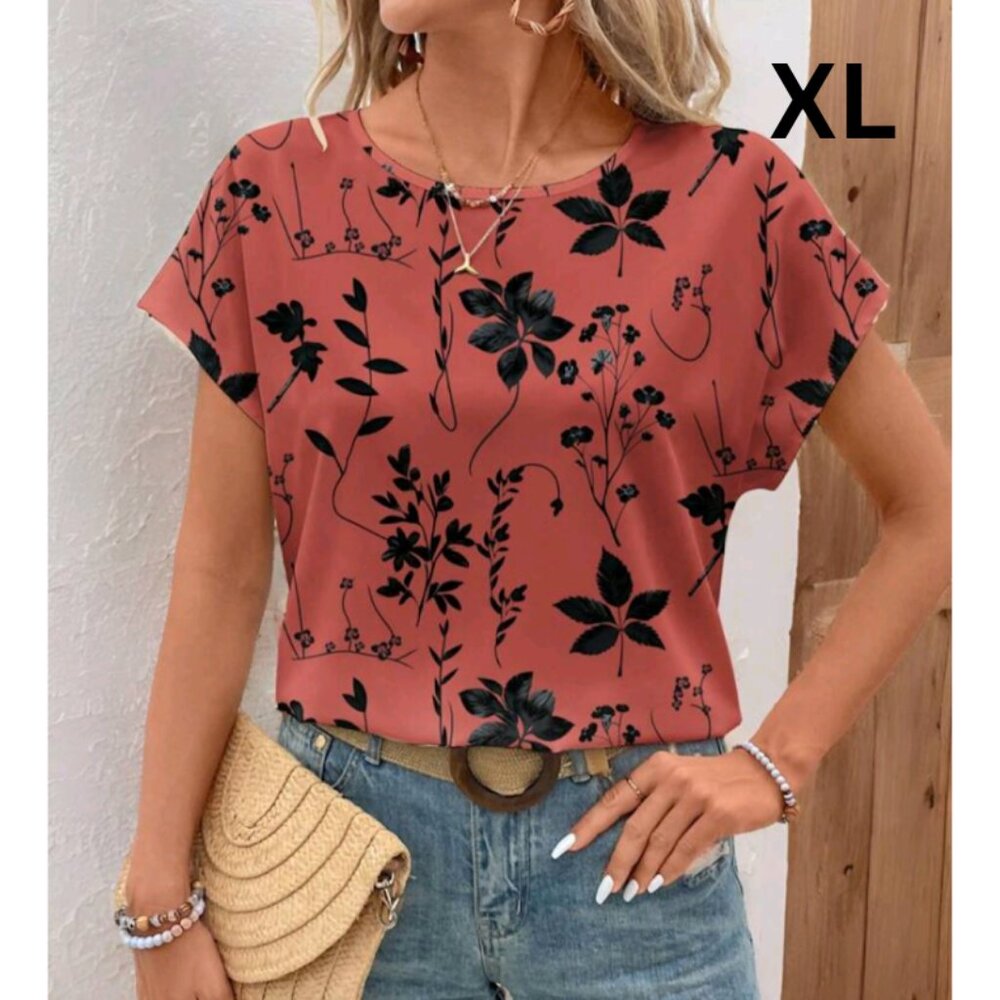 Elegant Floral Blouse - Rose